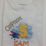 cloud and airplane applique with copilot and Sam for a younger brother