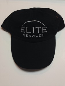 Black cap with Elite Services embroidered