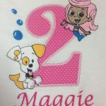 2 year old bubble guppy show applique personalized for Maggie