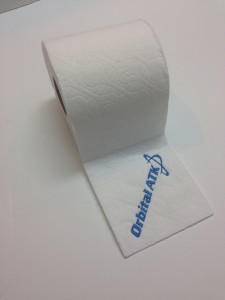 Toliet Paper with embroidered Orbital ATK Logo