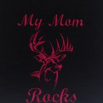 deer head with my mom rocks in hot pink