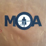 MOA Targets logo on leather