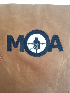 MOA Targets logo on leather