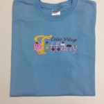 Ice cream cone applique with applique first letter of Tiffany