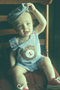 first birthday with ball and glove applique