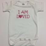 heart applique for I am loved onsie