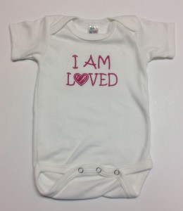 heart applique for I am loved onsie