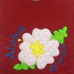 Applique Hibiscus flower personalized with Ahoha Grams